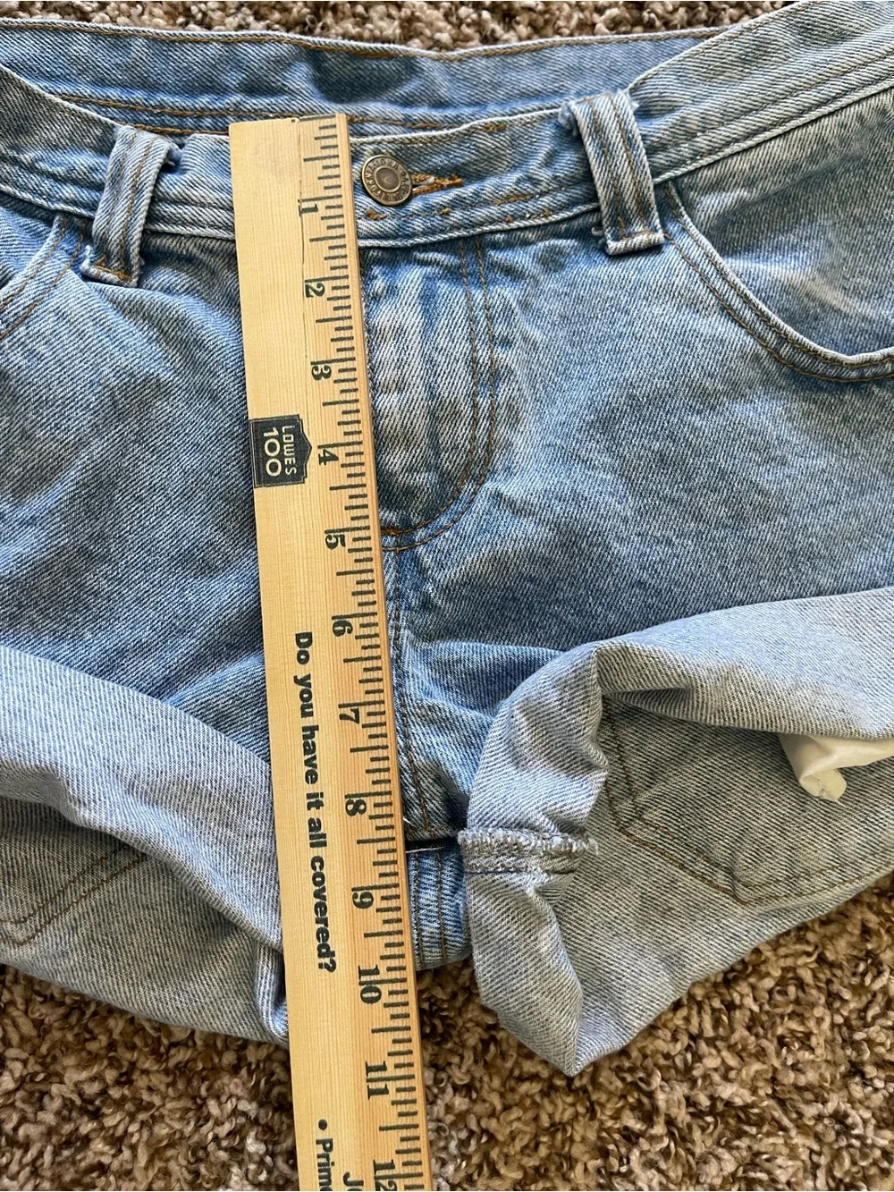 John Galt Brandy‎ Melville Cuffed Denim Shorts Size 5 Light Wash High Rise Boho